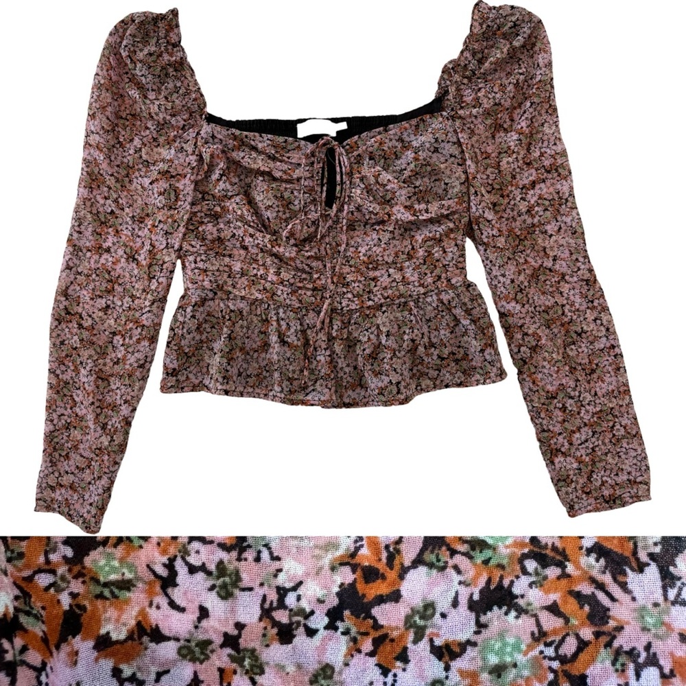 ASTR Floral Crop Top - Size M